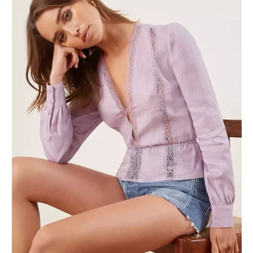Reformation Lavender Blouse